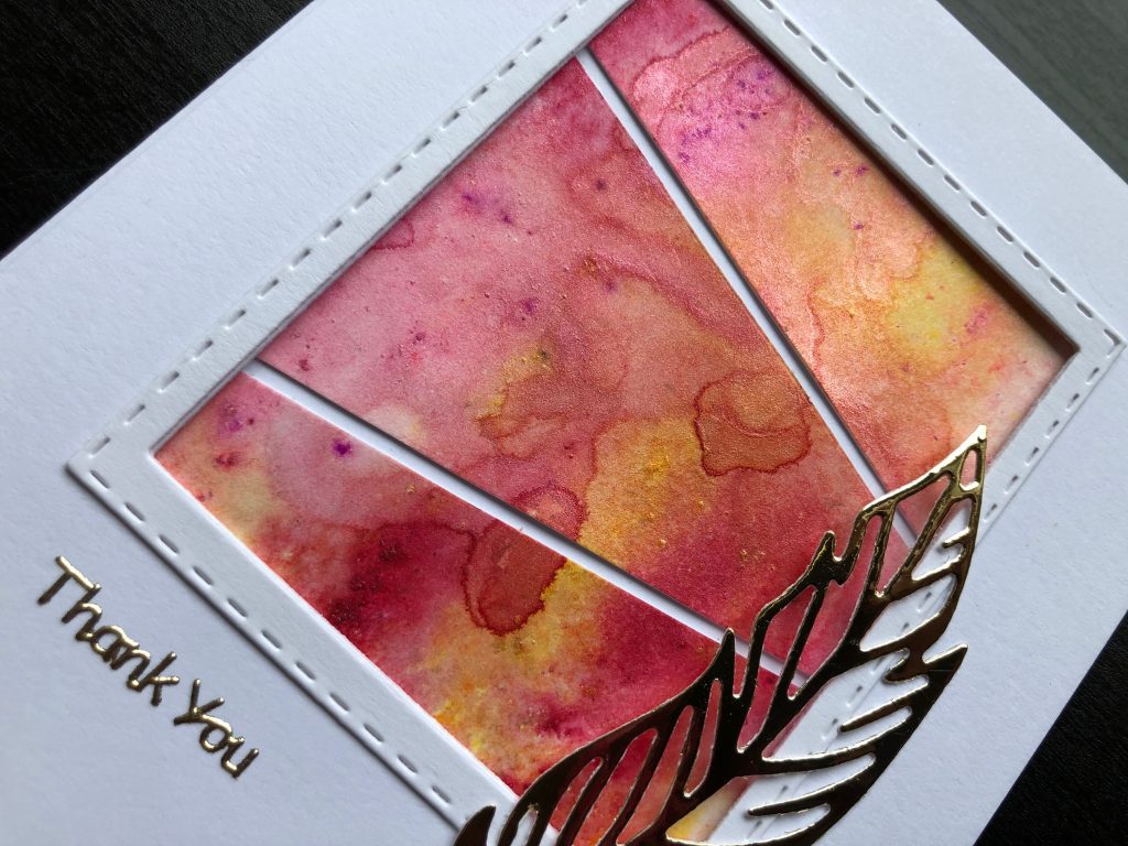 Close up of Pixie Powder on a Thank You card