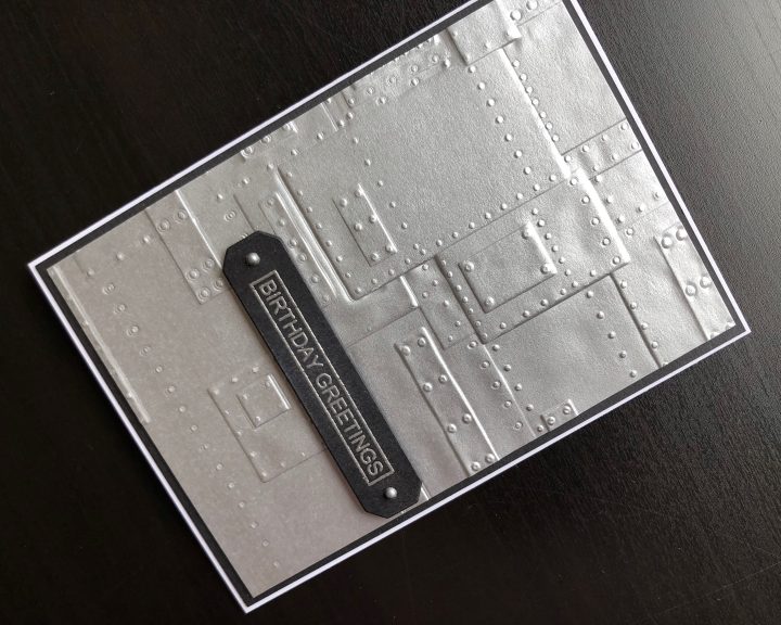 Hand made birthday card with 3d embossed background