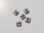Square Striped Buttons Pastel
