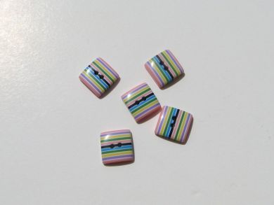 Square Striped Buttons Pastel