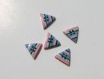 Triangular Striped Button Pastel