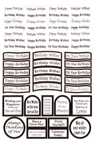 Die Cut Birthday Messages Gold