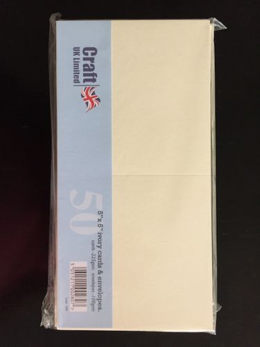 5 x 5 Inch Ivory Blank Cards and Envelopes Bulk Pack