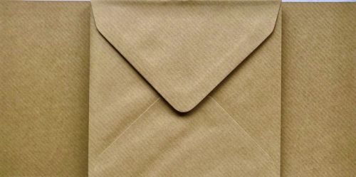 5 x 5 Inch Square Kraft Self Stripe Blank Cards and Envelopes