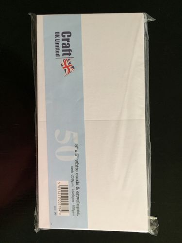5 x 5 White Blank Cards and Envelopes Bulk Pack