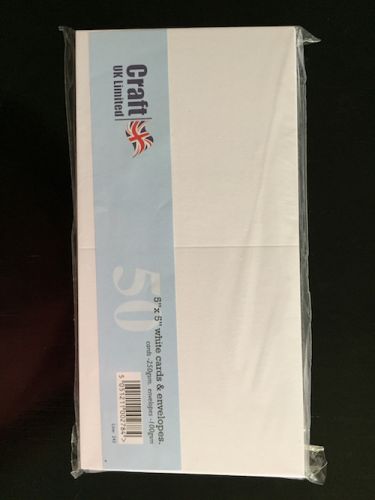 5 x 5 Inch White Blank Cards and Envelopes Bulk Pack