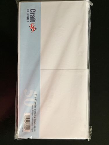 6 x 6 Inch White Blank Cards and Envelopes Bulk Pack