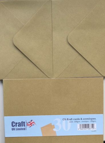 A6 Kraft Self Stripe Card and Envelope Bulk Pack