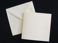 5 x 5 Inch Square Cream Blank Cards and Envelopes