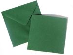5 x 5 Inch Square Green Blank Cards and Envelopes
