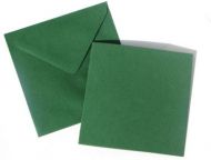 12.5cm Square Green Blank Cards and Envelopes