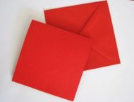 12.5cm Square Red Blank Cards and Envelopes (OUT OF STOCK)