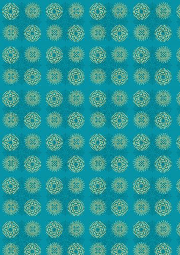 Indian Circles Turquoise Background Paper