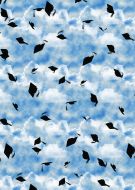 Flying Graduation Hats Background Paper