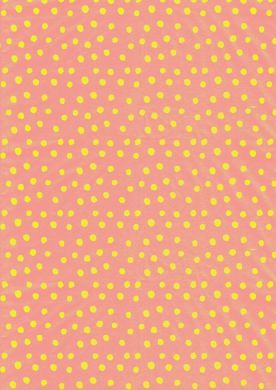 Yellow on Peach Polka Dot Paper