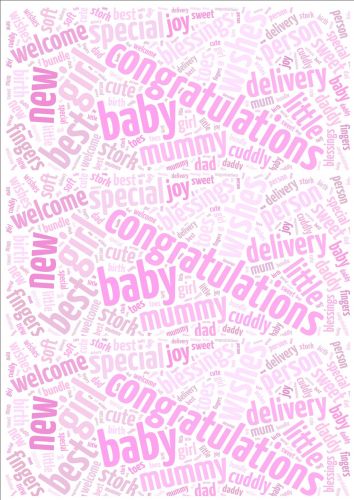 Baby Girl Word Cloud Paper