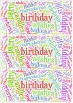 Bright Birthday Word Cloud Paper