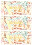Pastel Birthday Word Cloud Paper