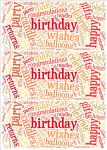 Red Birthday Word Cloud Paper