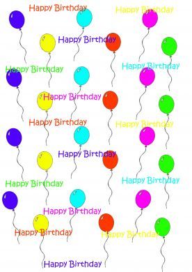 Birthday Balloons Paper