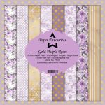 Gold Purple Roses 15cm x 15cm Paper Pad 