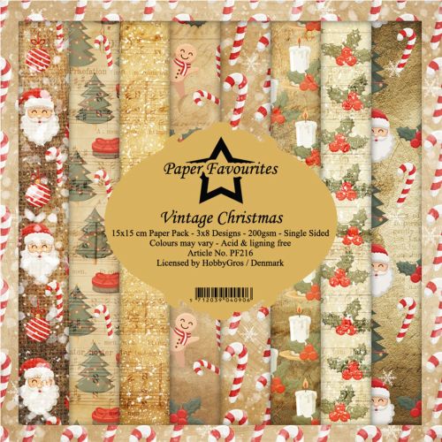 Vintage Christmas Kraft 6 x 6 Paper Pad