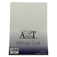 Craft Artist No Shed A4 Glitter Card White