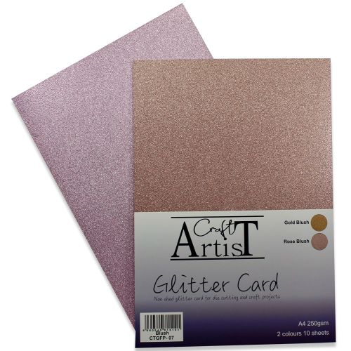No Shed A4 Glitter Card Blush