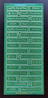 Happy Christmas Panels Peel Off Stickers Green/Gold 