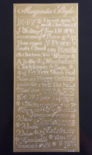 Christmas Words Peel Off Stickers Gold