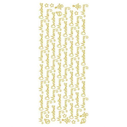 Merry Christmas Peel Off Stickers Gold 