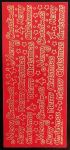 Merry Christmas Peel Off Stickers Gold on Red 