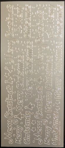 Merry Christmas Peel Off Stickers Silver