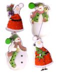 Santa and Snowman Christmas Embellishments