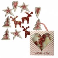 Wooden Printed Christmas Shapes
