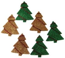 Die Cut Glitter Christmas Tree Embellishments