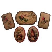 Vintage Birds Christmas Embellishments