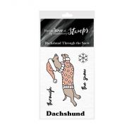 Pocket Sized Puns Daschund Through The Snow Clear Stamp Set(OUT OF STOCK)