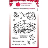 Woodware Bird Nest Clear Stamp Set