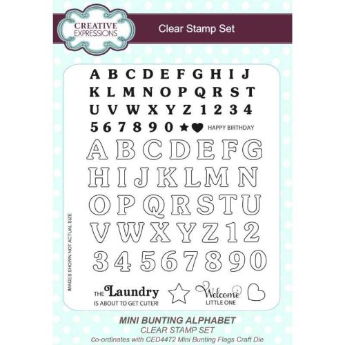 Bunting and Flags Alphabet Clear Stamp Set