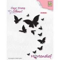Butterfly Flight Silhouette Clear Stamp
