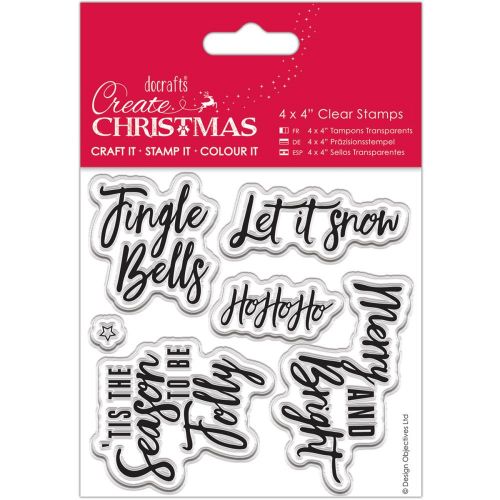 Hand Written Christmas Greetings Clear Stamp Set