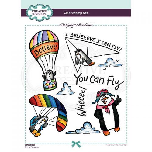Designer Boutique Flying Penguins Clear Stamp Set