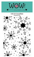 Folk Art Snowflake Background Stamp