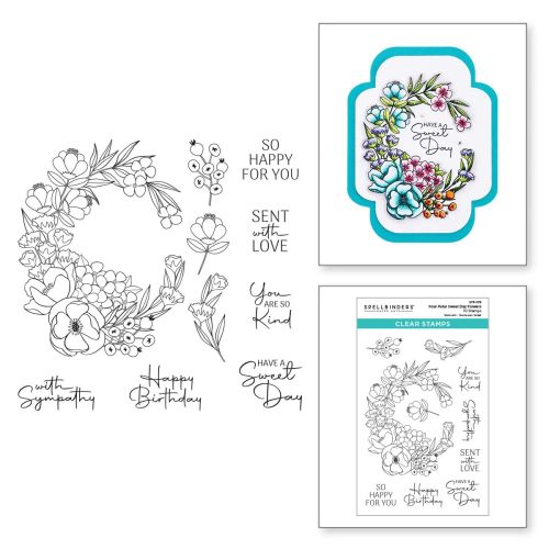 Four Petal Sweet Day Flowers Clear Stamp Set