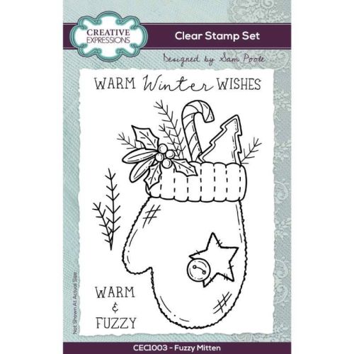 Fuzzy Mitten Christmas Clear Stamp Set