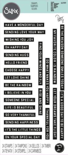 Good Vibes #3 Ticker Tape Sentiment Clear Stamp Set