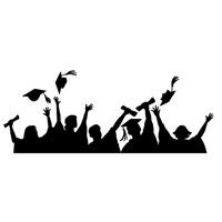 Graduation Hat Toss Cling Rubber Stamp