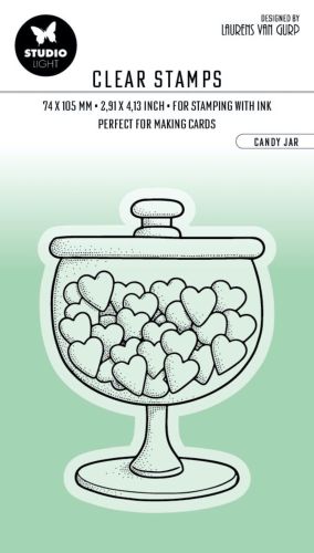 Hearts Candy Jar Valentine Clear Stamp