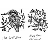Kingfisher and Blue Tit Clear Stamp Set